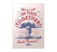 Displate Officiel Fallout Métallique Fixation Magnétique Licence Officielle Image Affiche de Haute Qualité Propaganda Posters - We're All In This Together hauteur 45 cm largeur 32 cm.