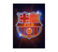 Displate Officiel FC Barcelona Métallique Fixation Magnétique Licence Officielle Image Affiche de Haute Qualité Crest - Crest neon hauteur 45 cm largeur 32 cm.