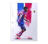 Displate Officiel FC Barcelona Métallique Fixation Magnétique Licence Officielle Image Affiche de Haute Qualité FCB 2024 Home - Lamine Yamal hauteur 45 cm largeur 32 cm.
