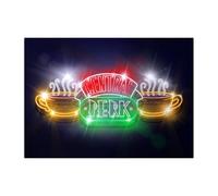 Displate Officiel Friends Métallique Fixation Magnétique Licence Officielle Image Affiche de Haute Qualité Various Artworks - Central Perk Neon hauteur 45 cm largeur 32 cm.