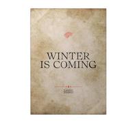 Displate Officiel Game of Thrones Métallique Fixation Magnétique Licence Officielle Image Affiche de Haute Qualité Game of Thrones Quotes - Winter is Coming - Größe M - hauteur 45 cm largeur 32 cm.