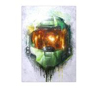 Displate Officiel Halo Game Métallique Fixation Magnétique Licence Officielle Image Affiche de Haute Qualité Helmets Master Chief's Helmet hauteur 45 cm largeur 32 cm.