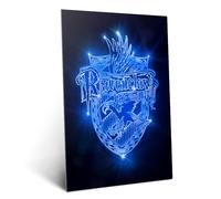Displate Officiel Harry Potter Métallique Fixation Magnétique Licence Officielle Image Affiche de Haute Qualité Neon House Crests - Ravenclaw Neon Crest - Größe M - hauteur 45 cm largeur 32 cm.