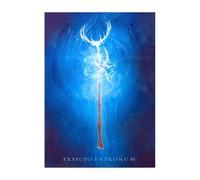 Displate Officiel Harry Potter Métallique Fixation Magnétique Licence Officielle Image Affiche de Haute Qualité Wands - Harry Potter's Wand - Größe M - hauteur 45 cm largeur 32 cm.