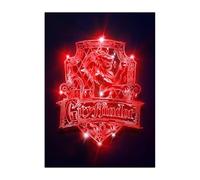 Displate Officiel Harry Potter Métallique Fixation Magnétique Licence Officielle Image Affiche de Haute Qualité Neon House Crests - Gryffindor Neon Crest hauteur 67,5 cm largeur 48 cm