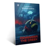 Displate Officiel HELLDIVERS Poster - Remember the Creek - Métallique Fixation Magnétique Licence Officielle Affiche Decoration Murale Chambre 45 cm x 32 cm