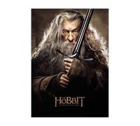 Displate Officiel Hobbit Métallique Fixation Magnétique Licence Officielle Image Affiche de Haute Qualité The Hobbit: The Desolation of Smaug - H2 Gandalf Portrait - Größe M - 32x45cm Matt