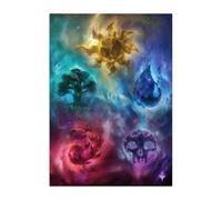 Displate Officiel Magic The Gathering Métallique Fixation Magnétique Licence Officielle Image Affiche de Haute Qualité Galaxy Mana - All Galaxy Mana hauteur 45 cm largeur 32 cm.