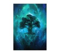 Displate Officiel Magic The Gathering Métallique Fixation Magnétique Licence Officielle Image Affiche de Haute Qualité Galaxy Mana - Forest hauteur 45 cm largeur 32 cm.