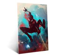 Displate Officiel Marvel Poster Métallique Fixation Magnétique Licence Officielle Image Affiche de Haute Qualité Miles Morales Game - Hero 32x45cm - Matt