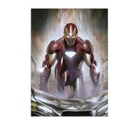 Displate Officiel Marvel Poster Métallique Fixation Magnétique Licence Officielle Image Affiche de Haute Qualité Iron Man By Adi Granov - Landing 32x45cm - Matt