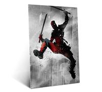 Displate Officiel Marvel Poster Métallique Fixation Magnétique Licence Officielle Image Affiche de Haute Qualité Marvel Dark Edition - Deadpool hauteur 67,5 cm largeur 48 cm -