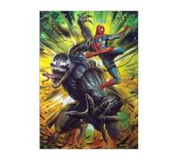 Displate Officiel Marvel Poster Métallique Fixation Magnétique Licence Officielle Image Affiche de Haute Qualité Venom - Venom vs Spider-man 32x45cm - Matt