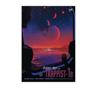 Displate Officiel NASA Métallique Fixation Magnétique Licence Officielle Image Affiche de Haute Qualité Planet Hop from Trappist 32x45cm