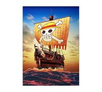 Displate Officiel One Piece Métallique Fixation Magnétique Licence Officielle Image Affiche de Haute Qualité Key Art - Going Merry hauteur 45 cm largeur 32 cm.