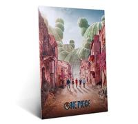 Displate Officiel One Piece Poster - Live Action Straw Hat Pirates Into the Unknown - Métallique Fixation Magnétique Licence Officielle Image Affiche de Haute Qualité 45 cm x 32 cm