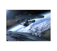 Displate Officiel Star Trek Métallique Fixation Magnétique Licence Officielle Image Affiche de Haute Qualité Ships Of The Line Earth View hauteur 45 cm largeur 32 cm.