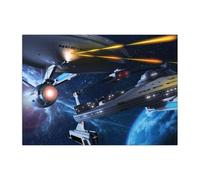 Displate Officiel Star Trek Métallique Fixation Magnétique Licence Officielle Image Affiche de Haute Qualité Ships Of The Line Enterprise vs Reliant hauteur 45 cm largeur 32 cm.