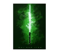 Displate Officiel Star Wars Poster Métallique Fixation Magnétique Licence Officielle Image Affiche de Haute Qualité Qui-Gon 32x45cm