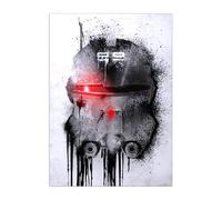 Displate Officiel Star Wars Poster Métallique Fixation Magnétique Licence Officielle Image Affiche de Haute Qualité Helmets Graffiti - Echo Graffitti Helmet hauteur 45 cm largeur 32 cm.