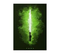 Displate Officiel Star Wars Poster Métallique Fixation Magnétique Licence Officielle Image Affiche de Haute Qualité Yoda 32x45cm