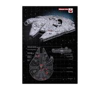Displate Officiel Star Wars Poster Métallique Fixation Magnétique Licence Officielle Image Affiche de Haute Qualité Millennium Falcon 32x45cm