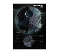 Displate Officiel Star Wars Poster Métallique Fixation Magnétique Licence Officielle Image Affiche de Haute Qualité Death Star II 32x45cm