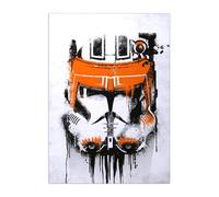 Displate Officiel Star Wars Poster Métallique Fixation Magnétique Licence Officielle Image Affiche de Haute Qualité Commander Cody Graffitti Helmet 32x45cm