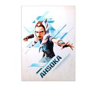 Displate Officiel Star Wars Poster Métallique Fixation Magnétique Licence Officielle Image Affiche de Haute Qualité Ahsoka 32x45cm