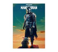 Displate Officiel Star Wars Poster Métallique Fixation Magnétique Licence Officielle Image Affiche de Haute Qualité Mandalorian Season 3 - The Mandalorian s.3 logo hauteur 45 cm largeur 32 cm.