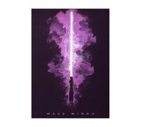 Displate Officiel Star Wars Poster Métallique Fixation Magnétique Licence Officielle Image Affiche de Haute Qualité Mace Windu 32x45cm