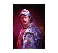 Displate Officiel Stranger Things Métallique Fixation Magnétique Licence Officielle Image Affiche de Haute Qualité S4 Dustin 32x45cm