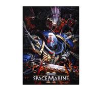 Displate Officiel Warhammer Métallique Fixation Magnétique Licence Officielle Image Affiche de Haute Qualité Warhammer 40,000 : Space Marine 2 - Logo Purge the Swarm 67,5 x 48 cm