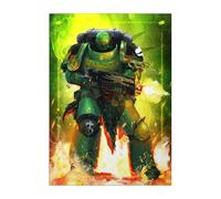 Displate Officiel Warhammer Métallique Fixation Magnétique Licence Officielle Image Affiche de Haute QualitéSpace Marines Salamanders Intercessor hauteur 67,5 cm largeur 48 cm