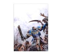 Displate Officiel Warhammer Métallique Fixation Magnétique Licence Officielle Image Affiche de Haute Qualité Warhammer 40,000 : Space Marine 2 Triptyque - Space Marine 2 Poster à gauche 32 x 45 cm