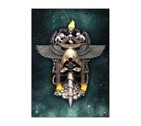 Displate Officiel Warhammer Métallique Fixation Magnétique Licence Officielle Image Affiche de Haute QualitéWarhammer 40,000 Emblems - Dark Angels 2 - Größe M - hauteur 45 cm largeur 32 cm.