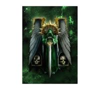 Displate Officiel Warhammer Métallique Fixation Magnétique Licence Officielle Image Affiche de Haute QualitéWarhammer 40,000 Emblems - Dark Angels 1 - Größe M - hauteur 45 cm largeur 32 cm.