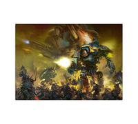 Displate Officiel Warhammer Métallique Fixation Magnétique Licence Officielle Image Affiche de Haute QualitéWarhammer 40,000 Art Imperial Knights hauteur 45 cm largeur 32 cm.