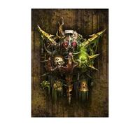 Displate Officiel Warhammer Métallique Fixation Magnétique Licence Officielle Image Affiche de Haute QualitéWarhammer 40,000 Emblems - Death Guard - Größe M - hauteur 45 cm largeur 32 cm.
