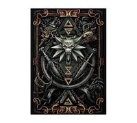 Displate Officiel Witcher 3 Métallique Fixation Magnétique Licence Officielle Image Affiche de Haute Qualité School of Wolf hauteur 45 cm largeur 32 cm.