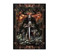 Displate Officiel Witcher 3 Métallique Fixation Magnétique Licence Officielle Image Affiche de Haute Qualité White Wolf hauteur 45 cm largeur 32 cm.