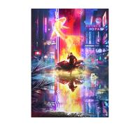 Displate - Poster en métal Cyberpunk 2077 - Réflexion Male V - hauteur 45 cm largeur 32 cm.