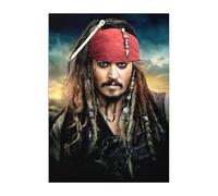 Displate Poster en métal Disney - Pirates des Caraïbes - Affiche Captain Jack Sparrow - Décoration de chambre - Tableau mural - Décoration murale - Cadeau - 48 cm x 67,5 cm