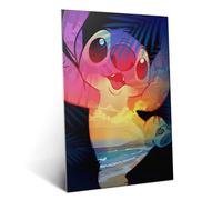 Displate Poster en Métal Disney Stitch Sunset Silhouette: Stitch’s Tropical Dream Affiche Murale Décorative pour Chambre à Coucher Monture Magnétique 32 x 45 cm
