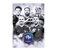 Displate - Poster en Métal - Fédération Française de Football - L'équipe de France - FFF Noir Griezmann squad noir hauteur 45 cm largeur 32 cm.
