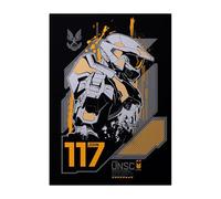 Displate - Poster en Métal - Monté sur Aimant - Halo Game - Halo Graphics - John-117 Profile - Taille L - 67,5x48cm Matt