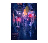 Displate - Poster en Métal - Monté sur Aimant - World Class Photos - Architecture Photography - Tokyo in the rain hauteur 67,5 cm largeur 48 cm