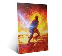 Displate Poster en Métal Star Wars Anakin Skywalker in the Duel on Mustafar Dyptych Affiche Murale Décorative pour Chambre à Coucher Monture Magnétique 32 x 45 cm