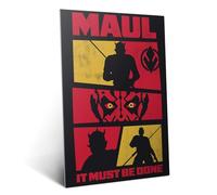 Displate Poster en Métal Star Wars It Must Be Done Affiche Murale Décorative pour Chambre à Coucher Monture Magnétique 48 x 67,5 cm