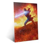 Displate Poster en Métal Star Wars Obi-Wan Kenobi in the Duel on Mustafar Dyptych Affiche Murale Décorative pour Chambre à Coucher Monture Magnétique 32 x 45 cm